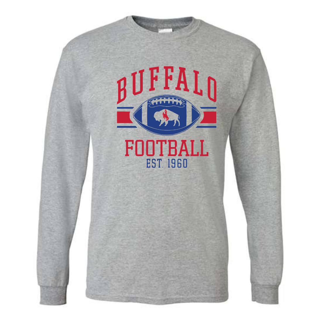 Sport Gray Buffalo BILLT Football Long Sleeve Tee