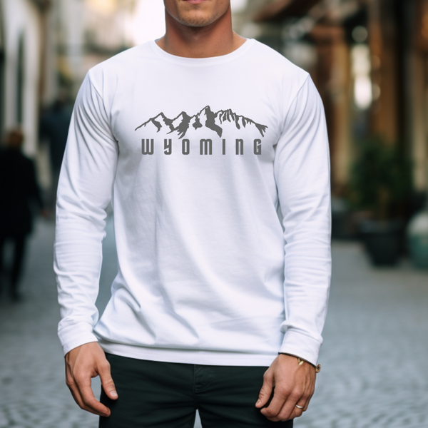 White/Charcoal Teton LONG Sleeve White Comfort Colors Tee