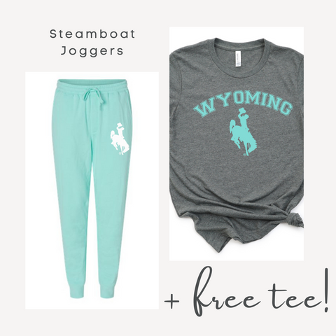 Mint Steamboat Joggers + Free Matching Bella Canvas Tee