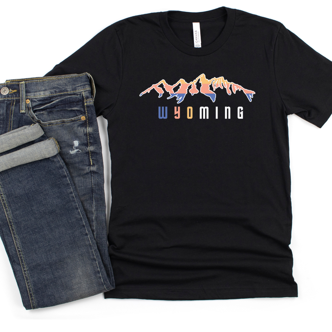 Black Teton Sunset Bella Canvas Tee