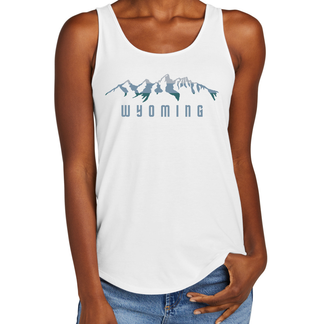 White/Misty Blue Tetons District Made Relaxed Tank
