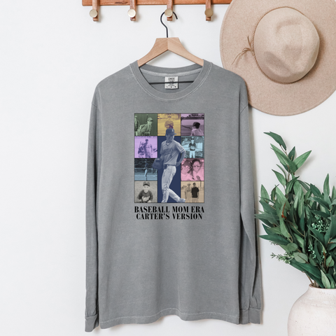 LONG Sleeve Sports/Baseball/Softball Mom Era Comfort Colors Tee