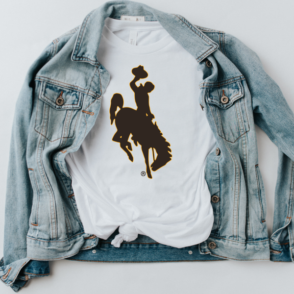 White/Brown & Gold Steamboat Bella Canvas Tee