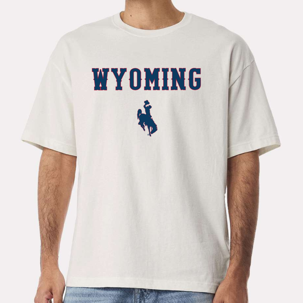 UNISEX Heavyweight Vintage White Red WYO & Blue Bella Canvas Tee