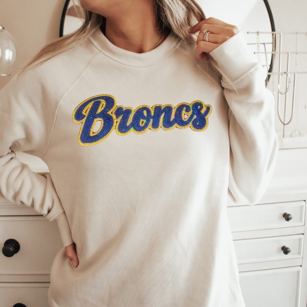 Broncs Sequin Crewneck