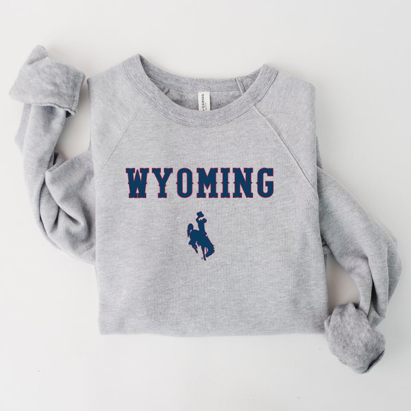 Red Wyo & Blue Athletic Heather Bella Canvas Crew