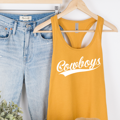 Antique Gold Cowboys Next Level Racerback Tank