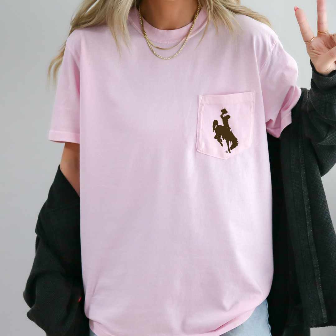 Blossom/Brown Steamboat Pocket Comfort Colors Tee