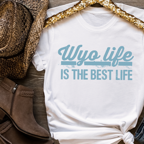 White/Cottage Blue WYO Life Bella Canvas Tee