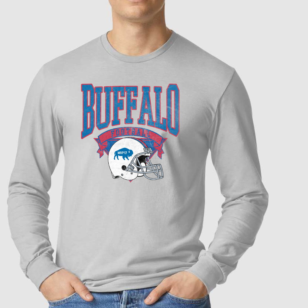 LONG Sleeve Cement Vintage Buffalo MVP Softstyle Tee
