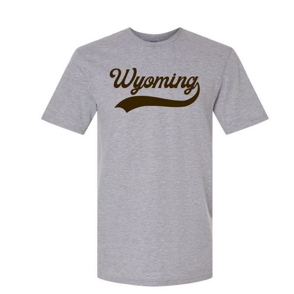 Heather Gray/Brown Swoosh Gildan Softstyle CVC Tee