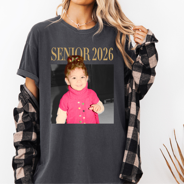 Custom Senior 2026 Photo Comfort Colors Tee