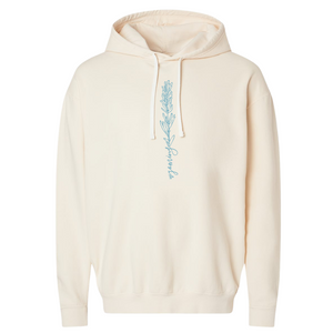 Hoodie Ivory/Cottage Blue Single Indian Paintbrush Comfort Colors