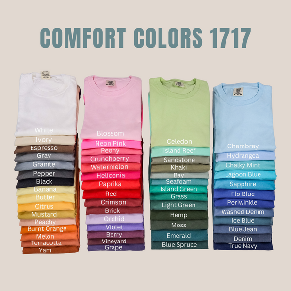 Custom Number/Name SHORT Sleeve Comfort Colors Tee