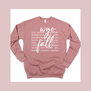 Mauve WYO Fall Bella Canvas Crewneck