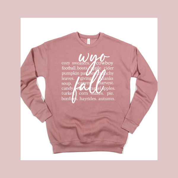 Mauve WYO Fall Bella Canvas Crewneck