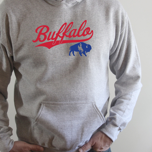 Hoodie Sport Gray Vintage Buffalo Billt Script