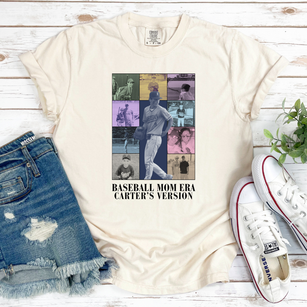 SHORT Sleeve Sports/ Baseball/Softball Mom Era Comfort Colors Tee
