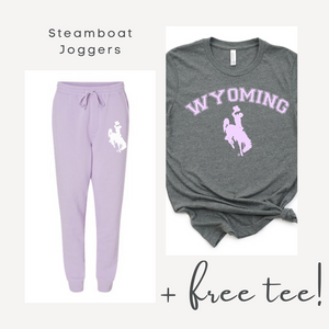 Lavender Steamboat Joggers + Free Matching Bella Canvas Tee