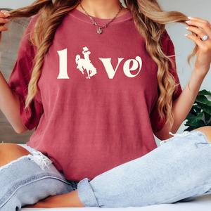 Crimson/Ivory Love Comfort Colors Tee