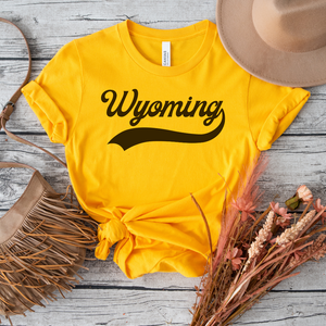 Gold/Brown Wyo Swoosh Bella Canvas Tee