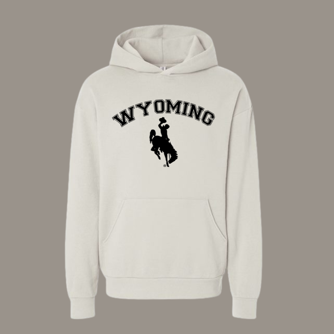 Oversized Ivory /Metallic Black Wyo Steamboat Independant Trading Co. Hoodie