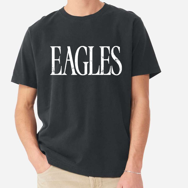 Heavy Weight Washed Black Garment Dyed Bella Canvas Fashion Eagles Tee