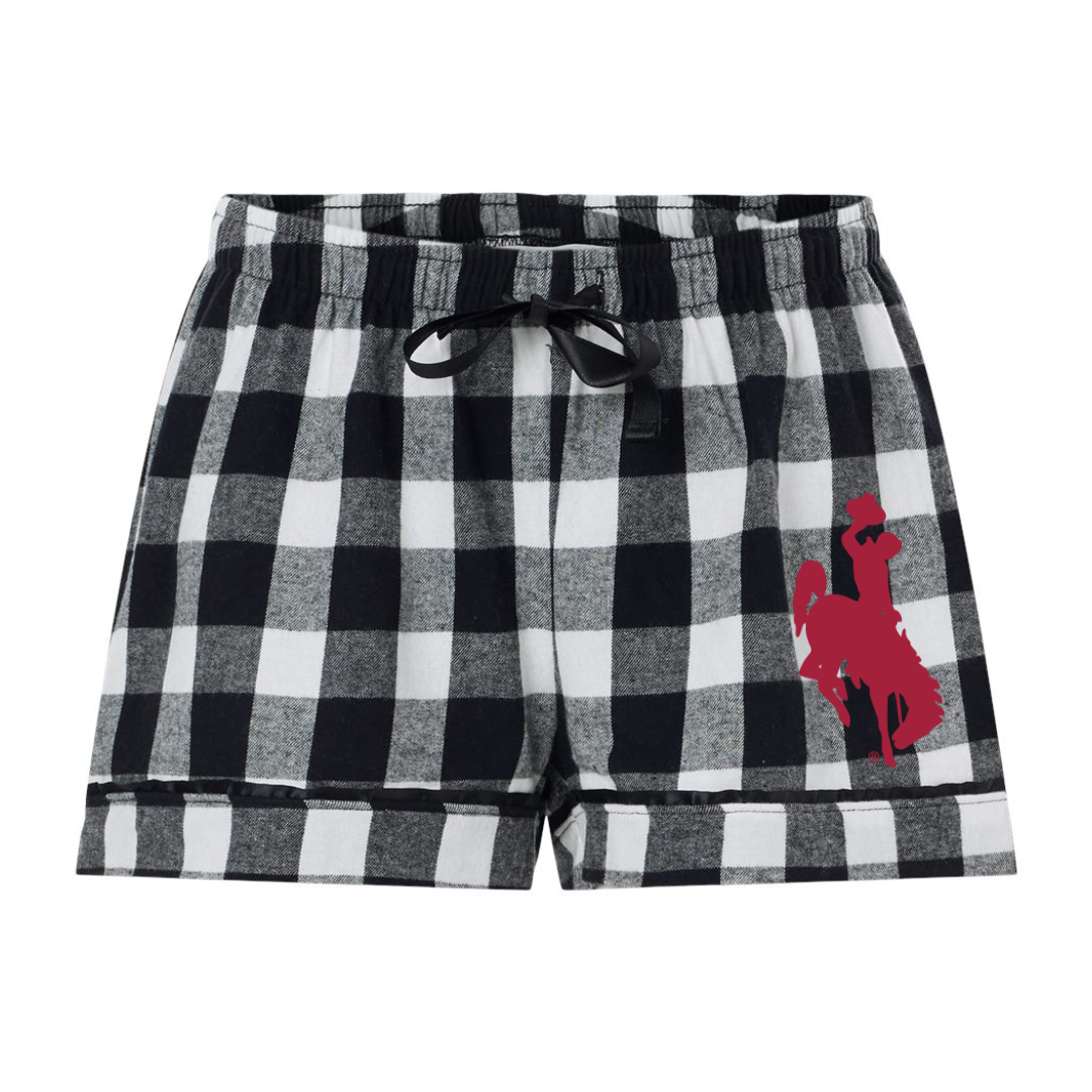 Black Checkered Plaid/Garnet Steamboat Flannel Shorts