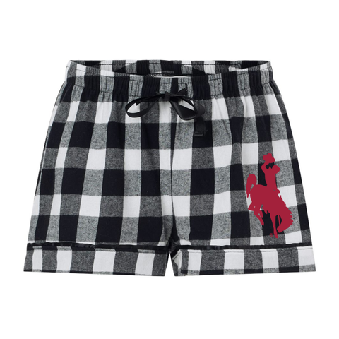 Black Checkered Plaid/Garnet Steamboat Flannel Shorts