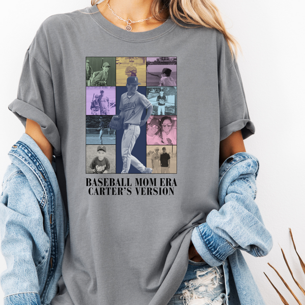 SHORT Sleeve Sports/ Baseball/Softball Mom Era Comfort Colors Tee