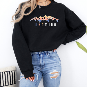 Black Gildan Crewneck Teton Sunset