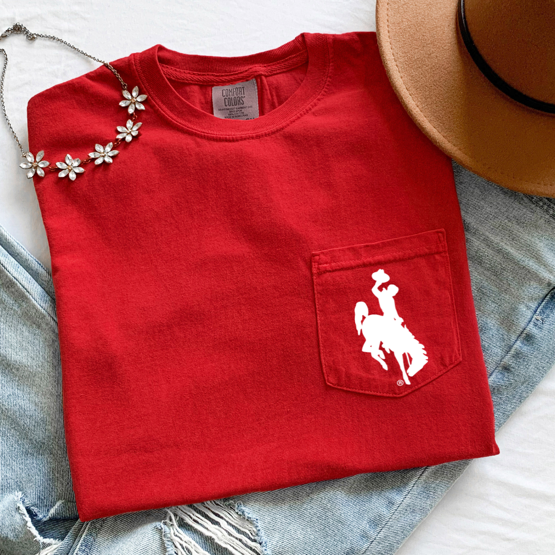 Red/Steamboat Pocket Comfort Colors Tee