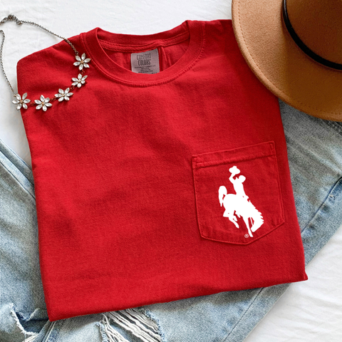 Red/Steamboat Pocket Comfort Colors Tee