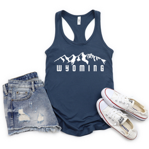 Indigo/Tetons Racer Back Next Level Tank