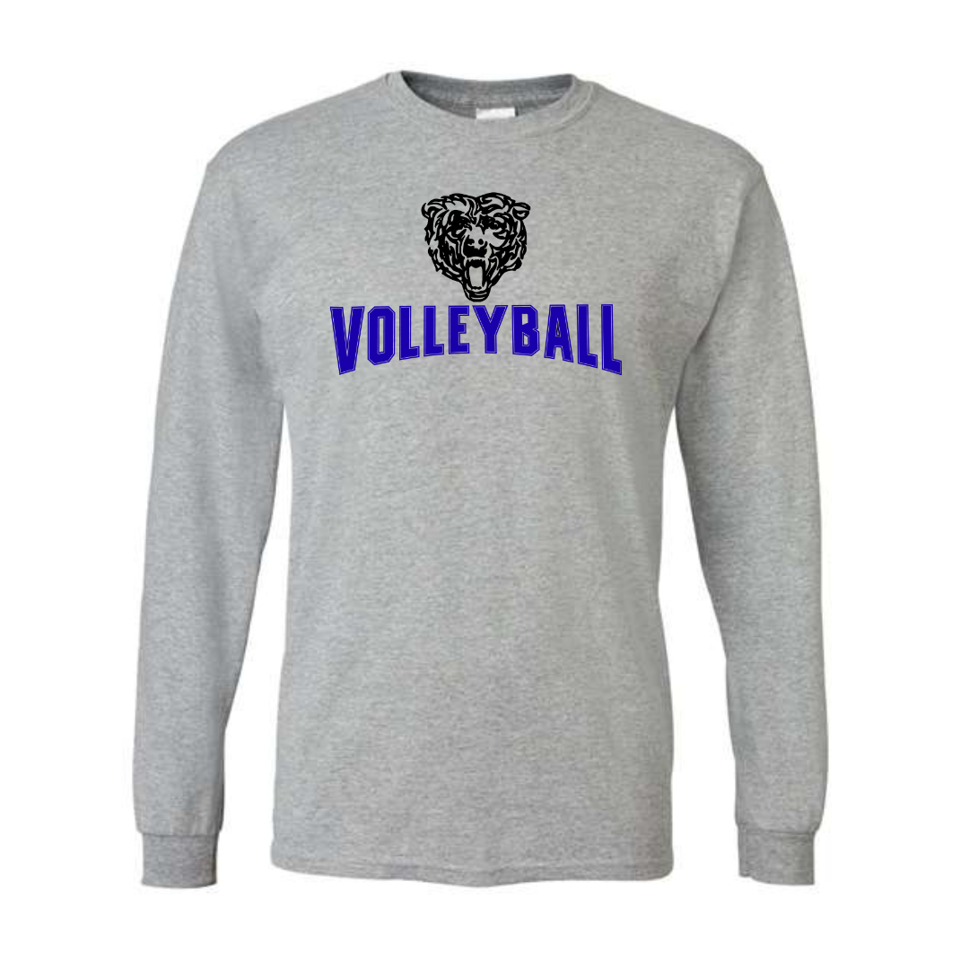 LONG Sleeve Sport Gray Bear Lake Mascot Tee
