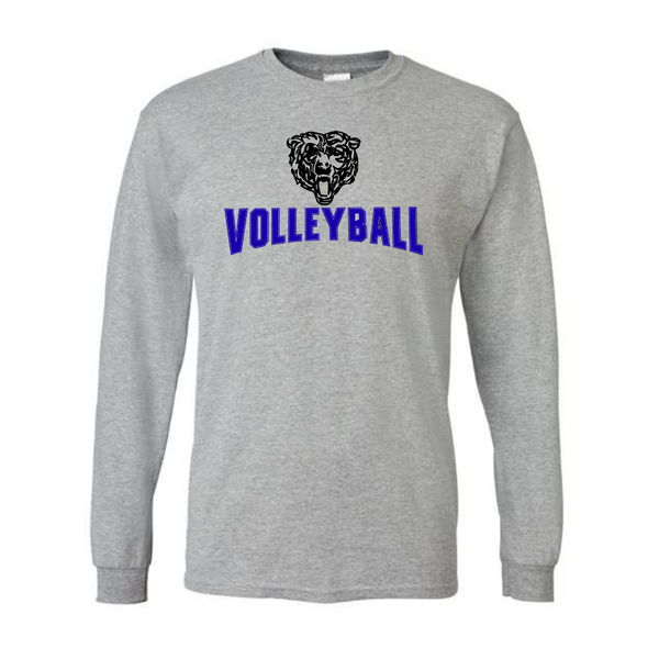 LONG Sleeve Sport Gray Bear Lake Mascot Tee