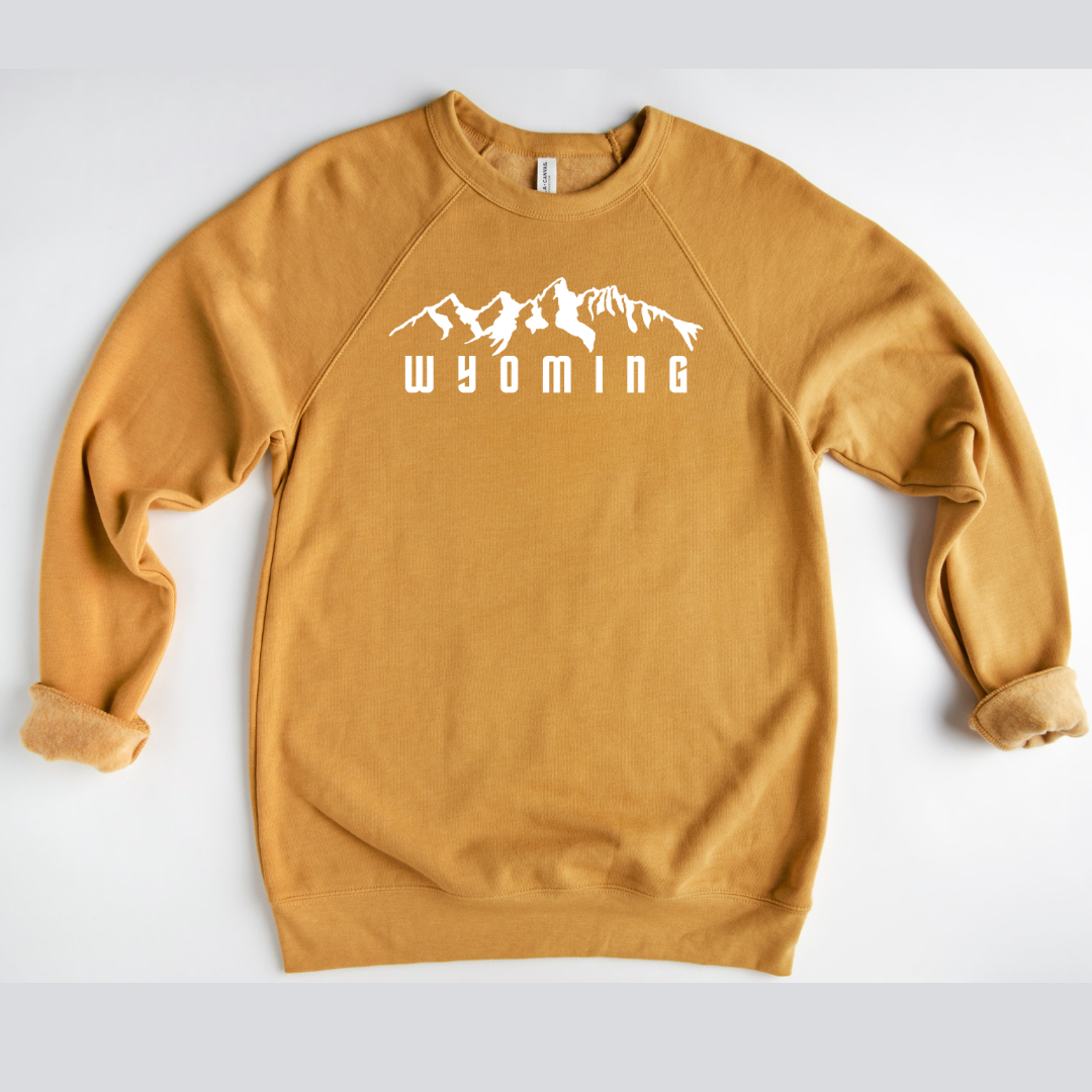 Heather Mustard/WYO Tetons Bella Canvas Crewneck