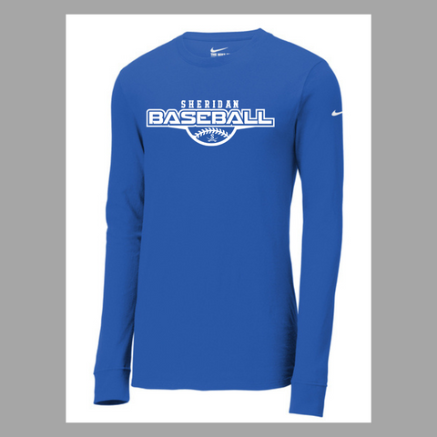 LONG SLEEVE Royal Nike Sheridan Baseball Dri-Fit Tee {pre-order}