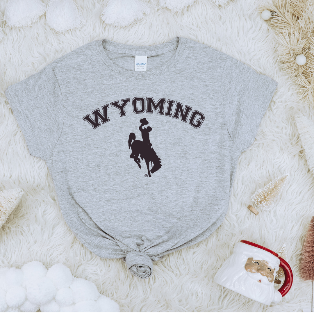 YOUTH Heather Gray/ Black Metallic Wyo Steamboat Tee