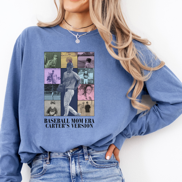 LONG Sleeve Sports/Baseball/Softball Mom Era Comfort Colors Tee