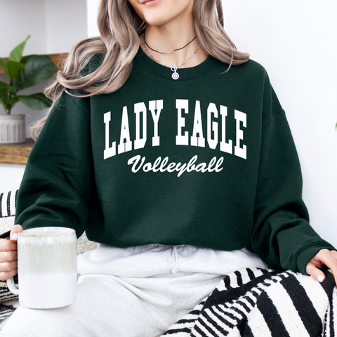 Forest Crewneck Lady Eagle Volleyball Varsity