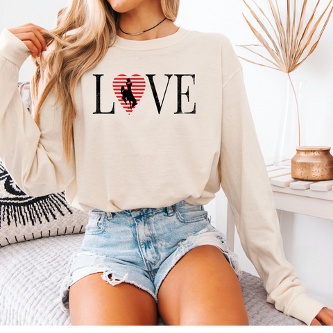 LONG Sleeve Ivory LOVE Grunge Comfort Colors Tee