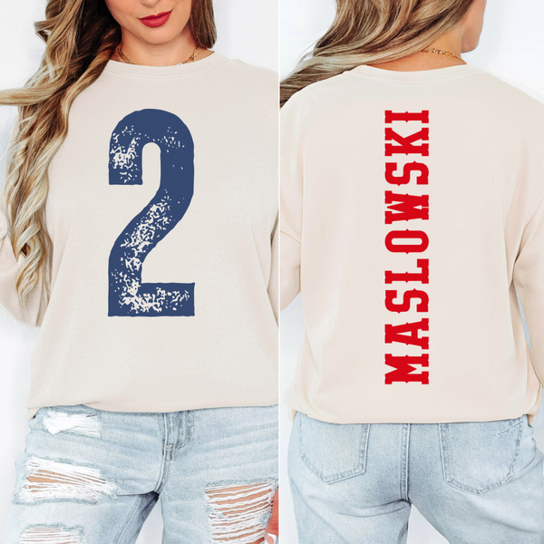 LONG SLEEVE Custom Number/Name Comfort Colors Tee