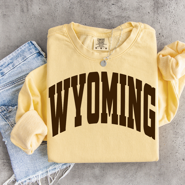 LONG Sleeve Butter/ Brown Varsity Comfort Colors Tee