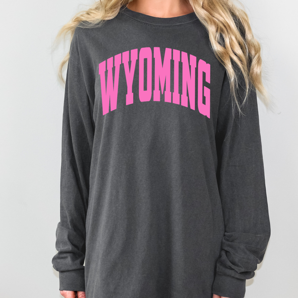 LONG SLEEVE Pepper/ Bubblegum Varsity Comfort Colors Tee