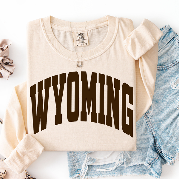 LONG SLEEVE Ivory/ Brown Varsity Comfort Colors Tee