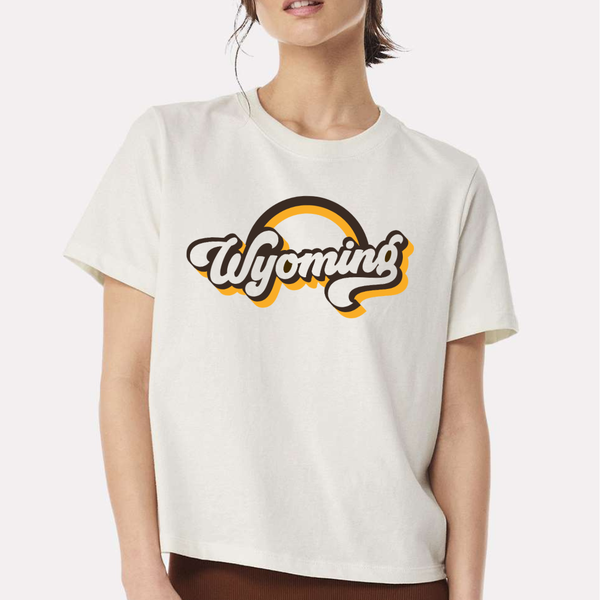 Womens Retro Rainbow Vintage White Bella Heavyweight Tee