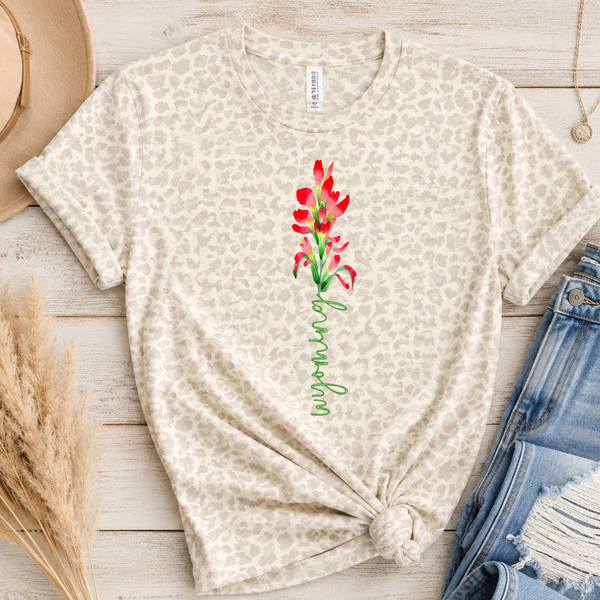 Indian Paintbrush on Natural Leopard LAT