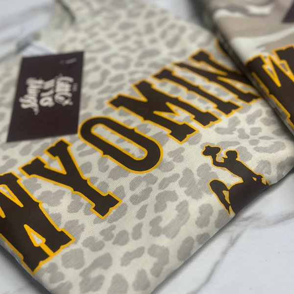 LAT Natural Leopard/NCAA Wyoming Tee