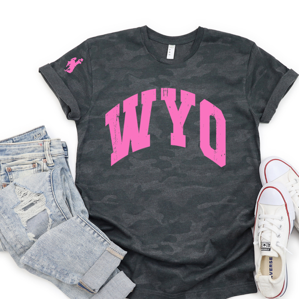 Storm Camo/Bubblegum Jumbo Distressed WYO with Sleeve Detail
